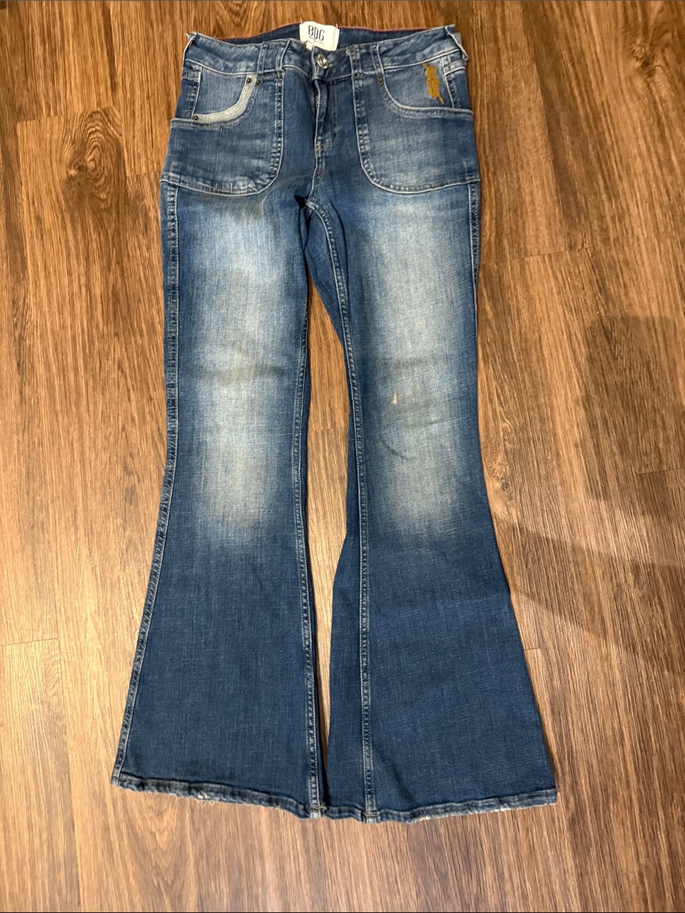 BDG Blue Flare Jeans with Faded Wash